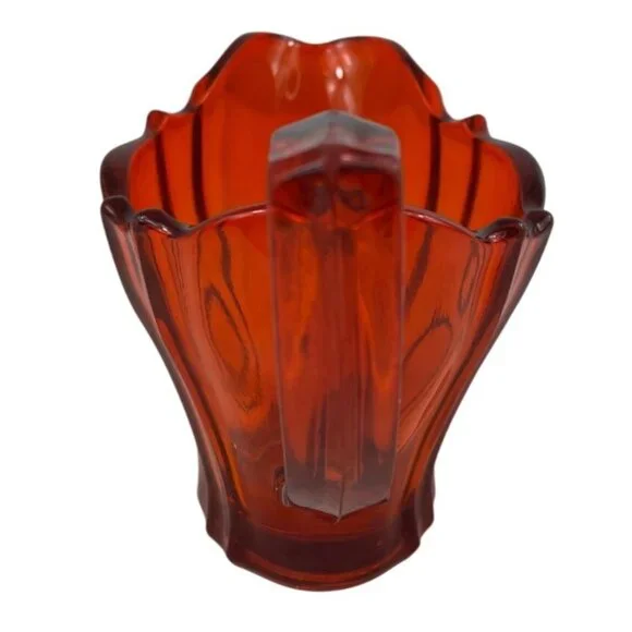 Vintage Tiffin Glass Tangerine Orange Creamer - Picture 4 of 10